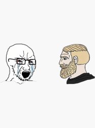 Soyjak vs Chad (with whitespace) Meme Template