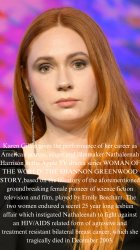 Karen Gillan as Nathaleenah Harrison in WOMAN OF THE WORLD Meme Template