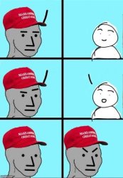 maga npc moment of thought Meme Template