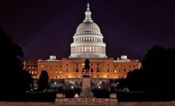 US Capitol Building at night Meme Template