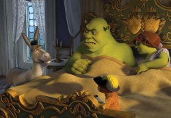 Shrek Fiona in a bed Meme Template