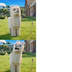 Minecraft Movie Llama Meme Template