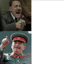 Angry Hitler vs happy Stalin Meme Template