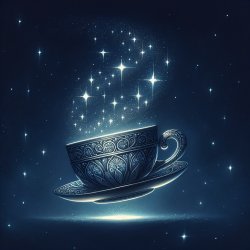 A cup flowing in the sky with some little stars sparkling Meme Template