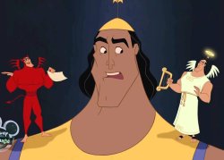 Kronk angel and demon Meme Template