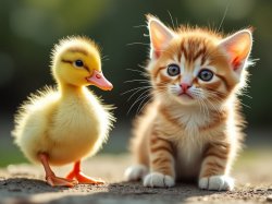 Cute duckling and kitten pair JPP Meme Template