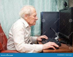 Old man computer Meme Template