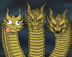 Three-headed dragon reversed Meme Template