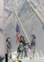 9/11 Firefighter Flag Meme Template