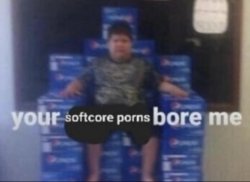 Your softcore porns bore me Meme Template