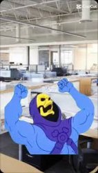 Skeletor mad at work Meme Template