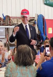 Biden in Trump hat Meme Template