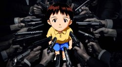 Baby Shinji guns Meme Template