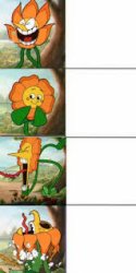 Cuphead Flower Meme Template