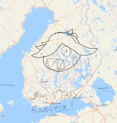 Colette in Finland Map Meme Template