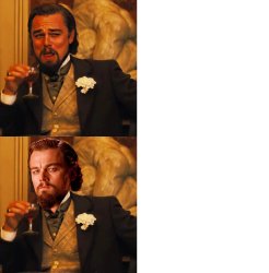 Leonardo DiCaprio laughing vs. serious meme (By Rob Level) Meme Template