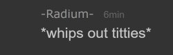 Radium *whips out titties* Meme Template