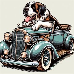 St. Bernard in a Car Meme Template