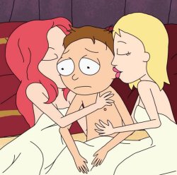 Morty with Girls thinking Meme Template