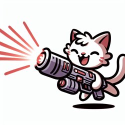 a kitten with  a ak 47 while smiling Meme Template