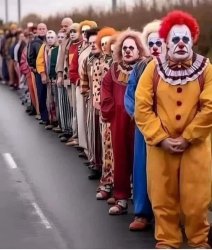 Clowns in line Meme Template