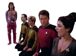 Riker, Tasha, Data, Troi Meme Template