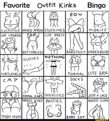 Outfit kink bingo Meme Template