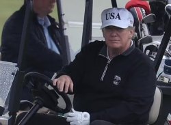 Donald Trump in Golf Cart Meme Template