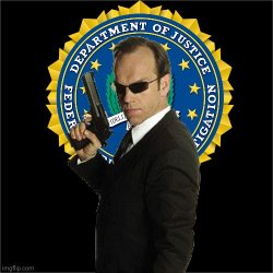 Agent Smith FBI black background Meme Template