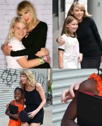 Taylor Swift racista abraza niña apenas tocándola Meme Template