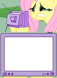 Sad Fluttershy watching Television Meme Template