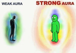 weak aura strong aura Meme Template