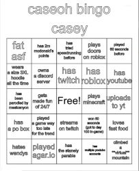 caseoh bingo Meme Template