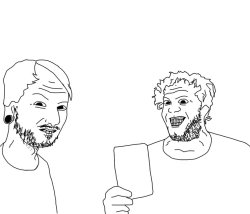 two soyjaks pointing Meme Template