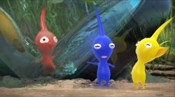 Blue Pikmin and Yellow Pikmin Laughing at Red Pikmin Meme Template