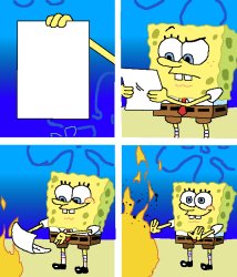 burning paper in fire Meme Template