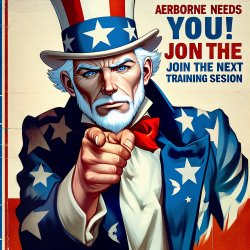 Uncle Sam recruitment poster with the text “Aerborne Needs you! Meme Template