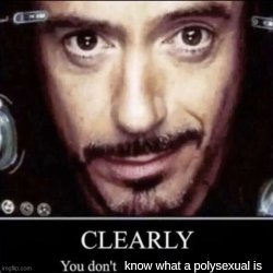 clearly you don't know what a polysexual is Meme Template