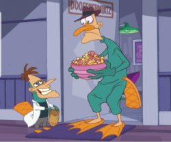 Perry and Doofenshmirtz Dressing Up as Each Other for Halloween Meme Template