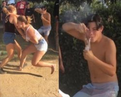 Beach Fight Smoking Meme Template