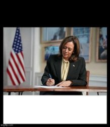 Kamala Harris writing Meme Template