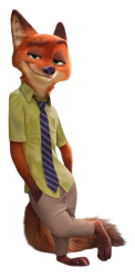 Nick Wilde leaning Meme Template