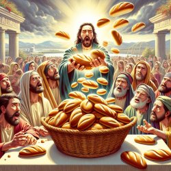 Jesus multiplying bread Meme Template