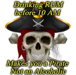 Drinking rum before 10 am Meme Template