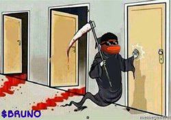 grim reaper knocking door $BRUNO Meme Template