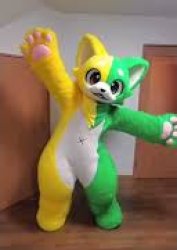 Lemon-Lime Kemono Fursuit Meme Template