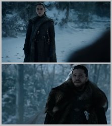 Arya Stark and Jon Snow Reunion Meme Template