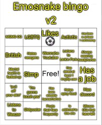 Emosnake bingo v2 Meme Template