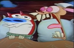 Ren screaming at Stimpy Meme Template