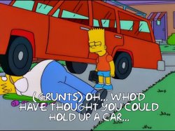 Simpsons, Hold Up A Car Meme Template